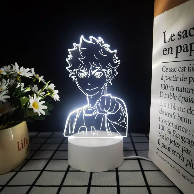 Haikyuu!! Figurka z kreskówki Shadow Mountain Feixiong Hinata Shoyang, animacja, gadżet, ozdoba na biurko, lampka nocna LED do akademika