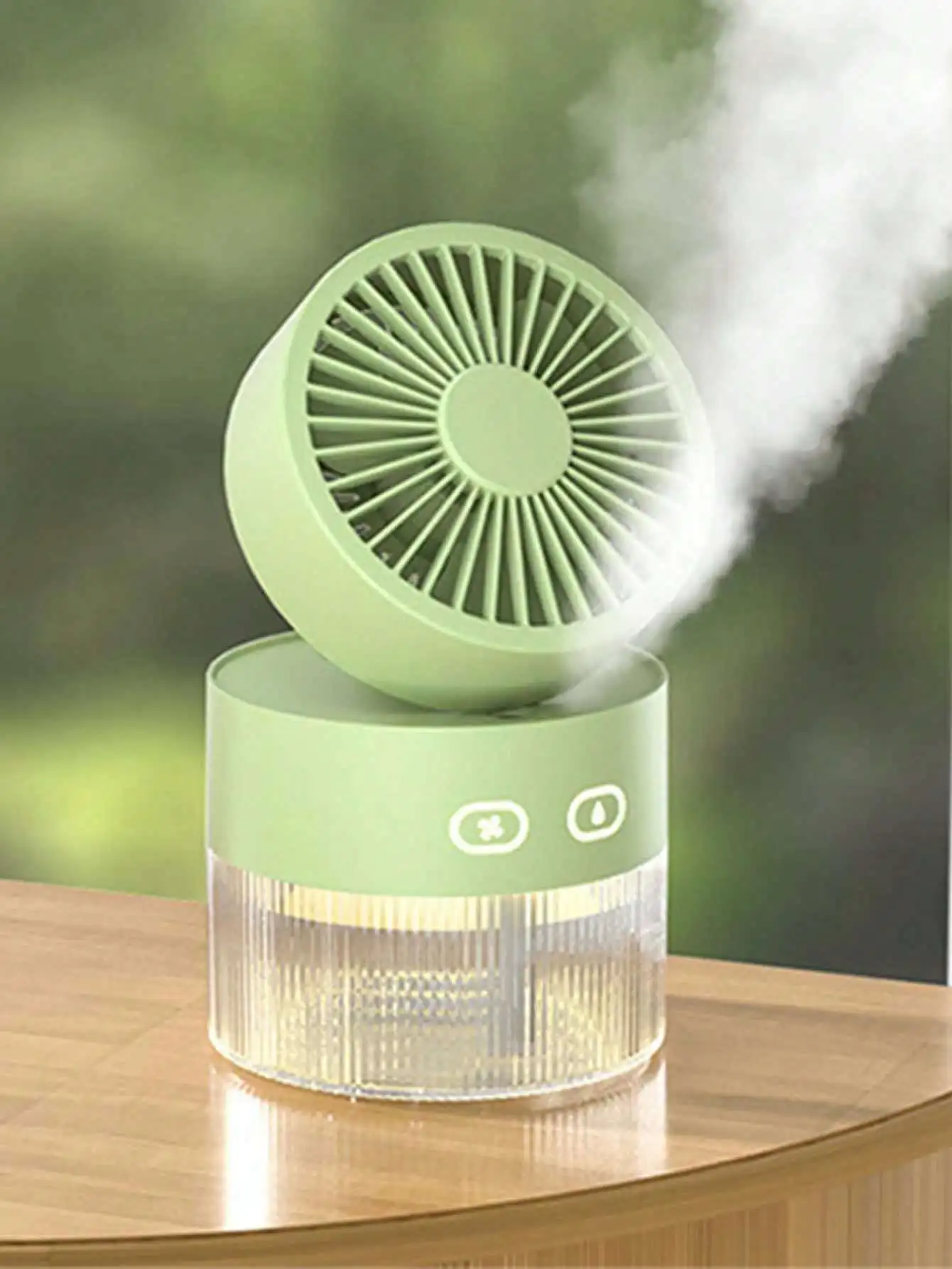 Mini Cooling Fan With Mist, Air Conditioning And Humidification  For Desktop, Office, Quiet And Portable