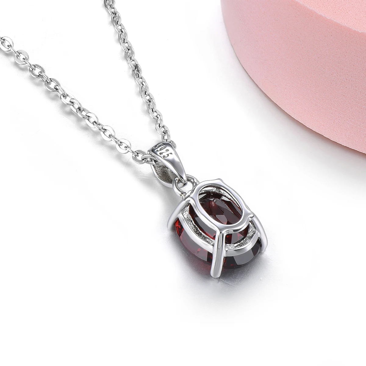 Natural Red Garnet Sterling Silver Pendants 2.1 Carats Genuine Garnet Gemstone S925 Fine Jewelry Classic Design Daily Style