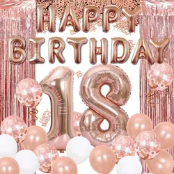 비 반짝이 종이 색종이, 로즈 골드, 생일 풍선, 통합 인간 선물, 파티 장식, 18, 21, 30, 40, 50