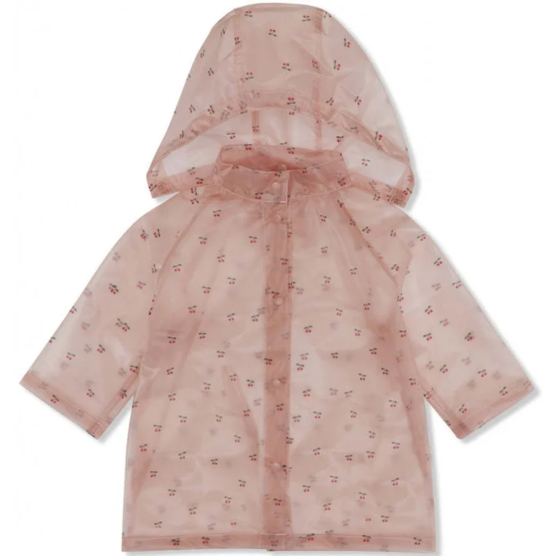 KS Kids Raincoat Waterproof Girls Boys Rain Jackets Cartoon 2022 Baby Rain Coat Outfits Cherry Pattern Cute Rainwear Clothes