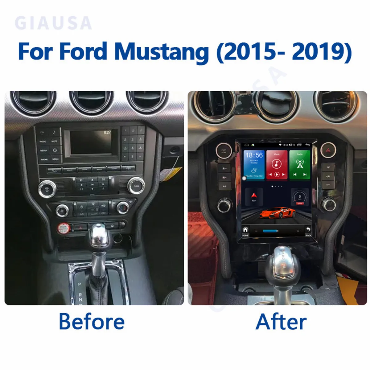 

Мультимедийный радиоприемник на Android с Тесла-экраном для Ford Mustang 2015, 2016, 2017, 2018, 2019, 2020, 2021, головное устройство с GPS и стереоплеером