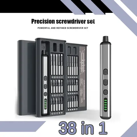 전동 드라이버 세트 정밀 전동 공구 키트 충전식 LED 라이트 포함 30개 비트 PC 모바일 폰 수리 도구 DIY 핸드