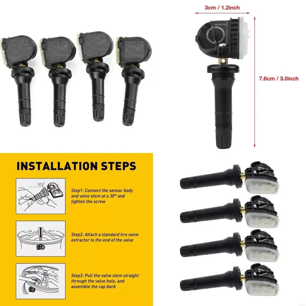 

Easy Install Tire Pressure Sensors Accurate Tire Pressure Monitoring for Car X37F