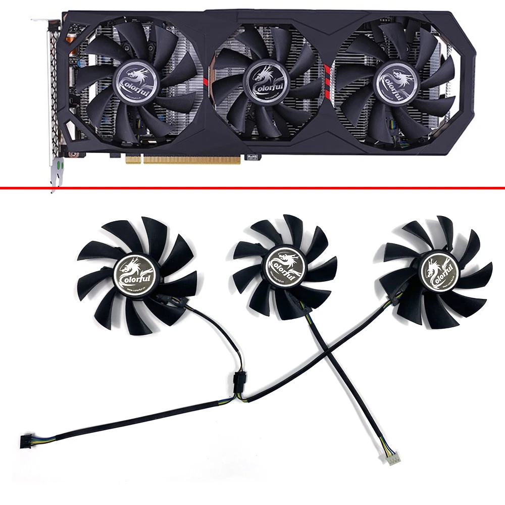 

New Cooling Fan 75MM 85MM 4PIN iGame RTX2070 SUPER RTX2060 for Colorful GeForce GTX 1660 SUPER Ultra RTX 2060 Ultra GPU Fan