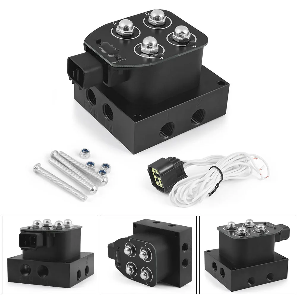 0-200psi 12V Solenoid Valve Air Ride Suspension Manifold Valve Pneumatic Shock Absorber Fast Control fbss For Auto/Motorcycle