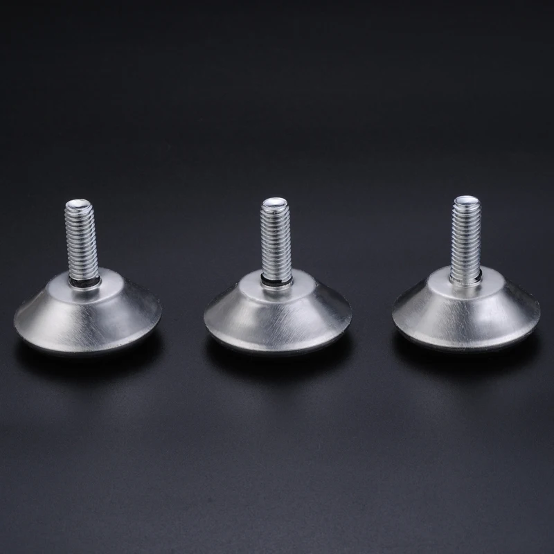 10Pcs Steel Rubber Furniture Legs Anti-slip Base Table Cabinet Leg Pad Adjustable Leveling Feet Leveler Screw 13mm-27mm