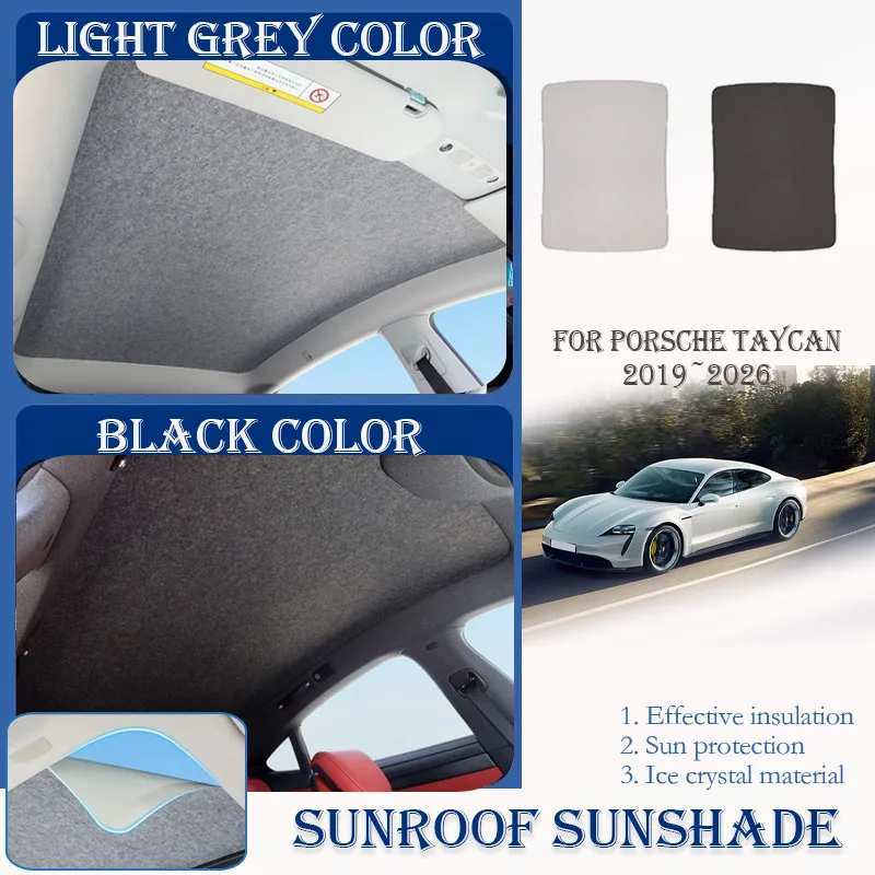 

Car Skylight Sunshade For Porsche Taycan 9J1 2019-2026 Nano Ice Crystals Films Window Visor Sun Shade Sunroof Covers Accessories