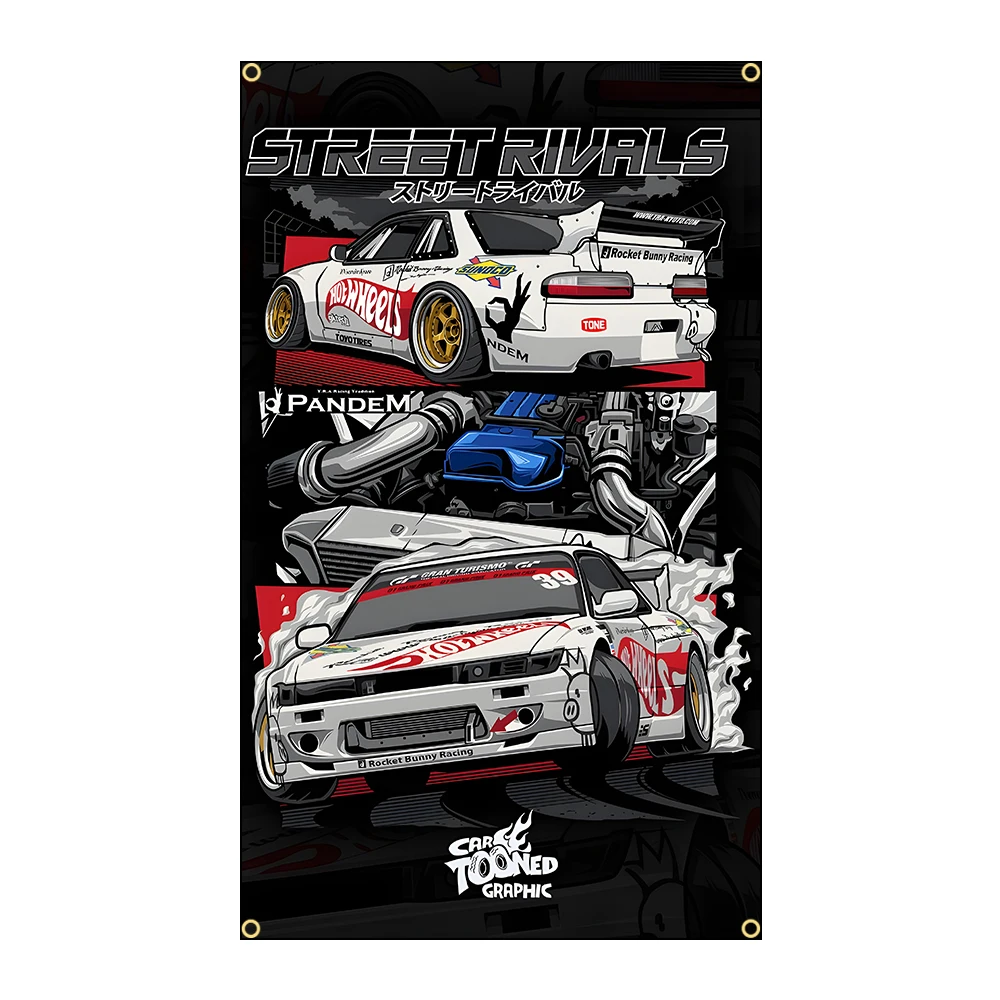 Classics Racing Cool JDM Car AE86 RX Flag Polyester Printed Banner For Home Decor