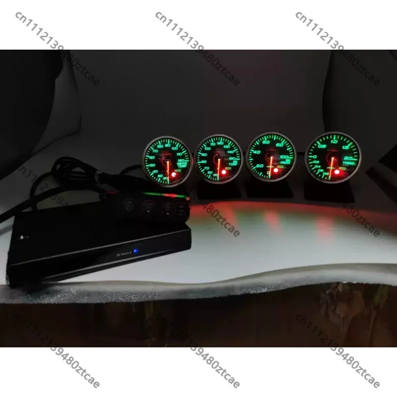 Quad Gauge Water Temp Oil Temp Oil Pressure Turbo Boost, High Precision Controller Zero Error