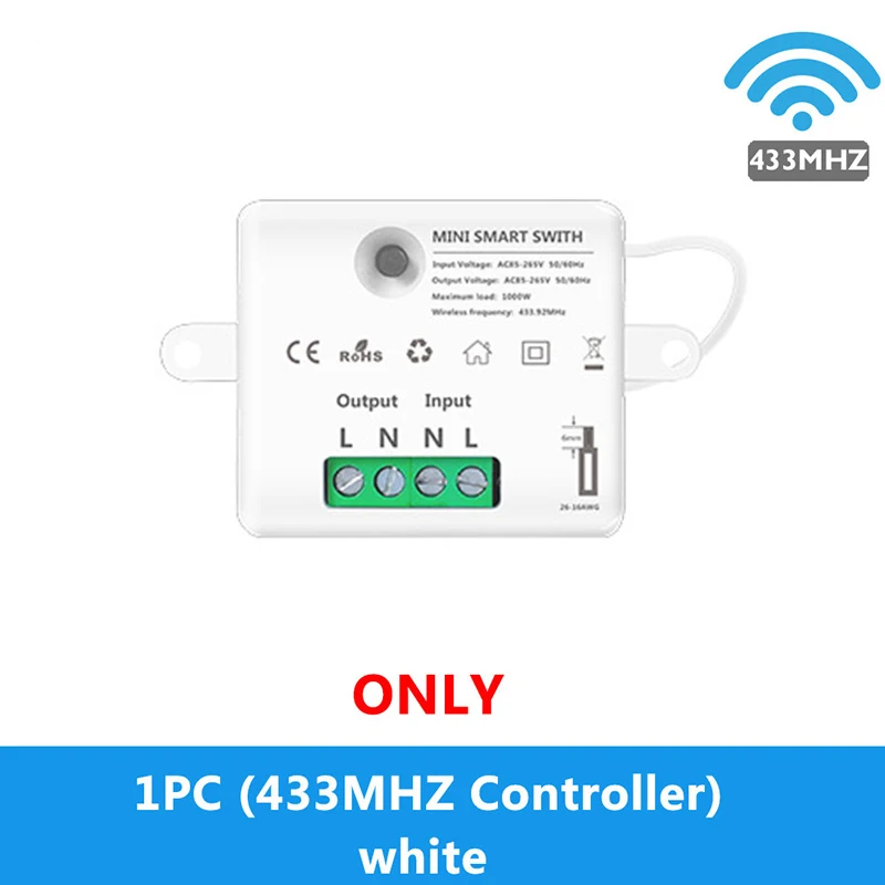 433mhz Controller 85-265v 50-60hz One Control Many Flame Retardant Easy To Install Save Energy 433mhz Breaker Controller Module