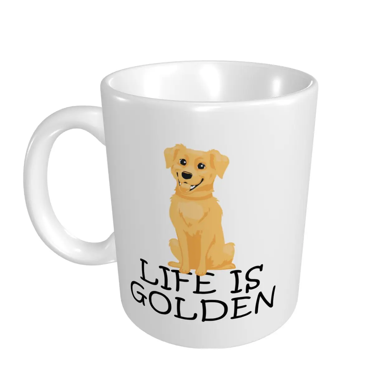 Mark Cup Mug Life Is Golden Retriever Dog Coffee Mugs Tea Milk Water Cup Travel Mugs For Office Home