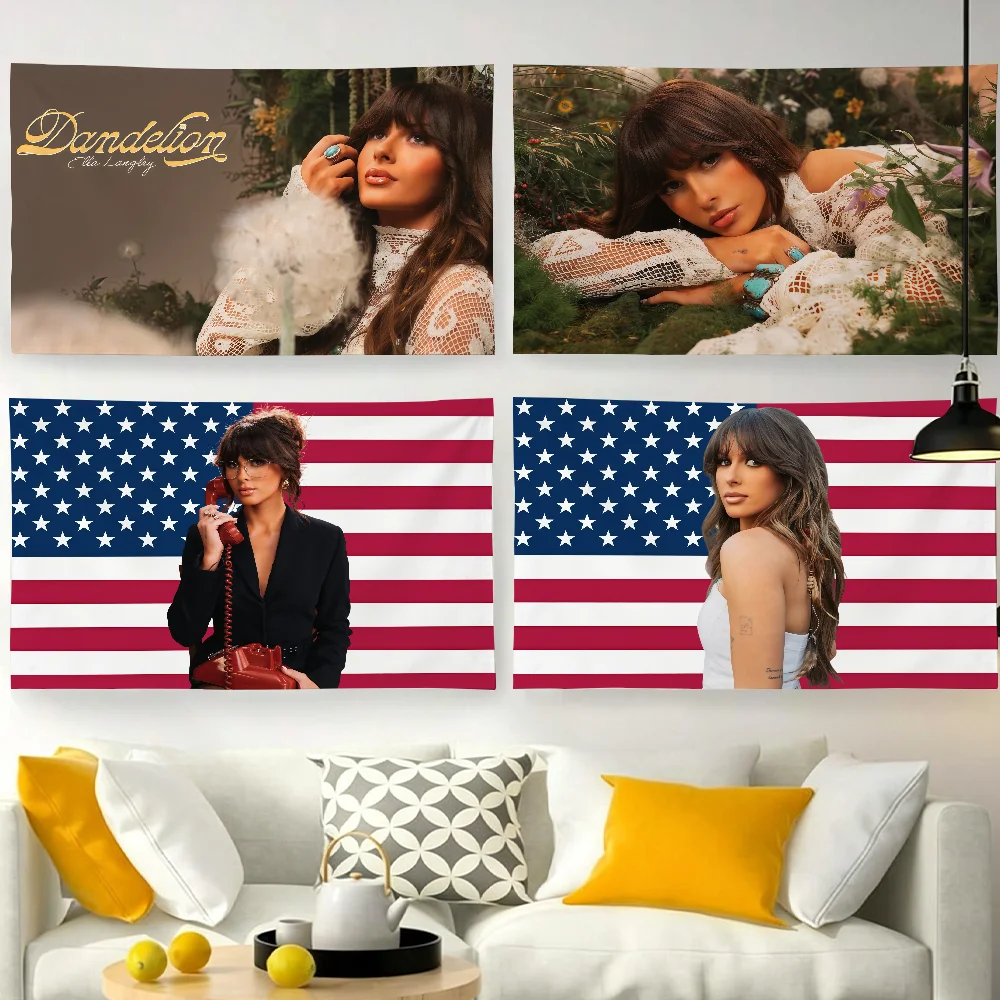 Singer Ella Langley-S Flag For Garden Party Living Room Home Wall Decor Banner Bedroom Outdoor Tapestry