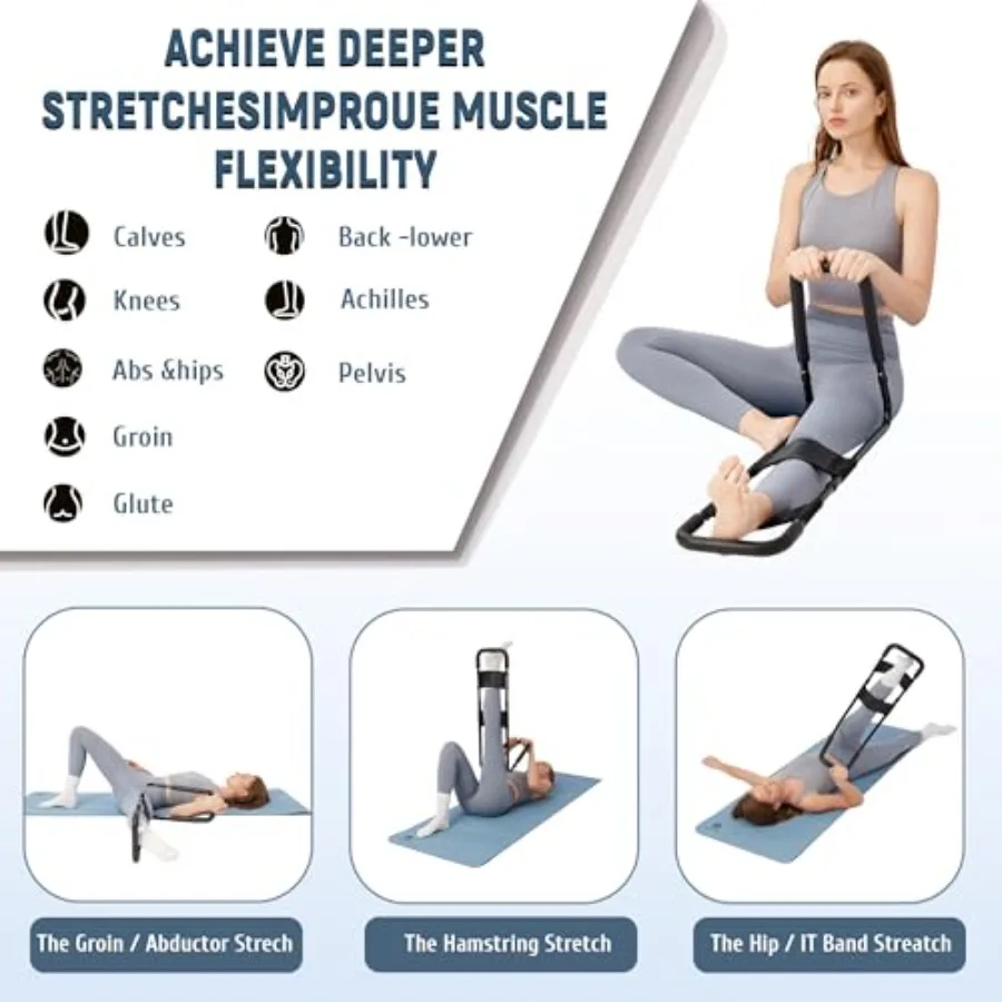 Hamstring Stretcher for Knee Extension and Pain Relief, Adjustable Low Back, Calf, Leg and Hip Stretching Device for Flexibilit view 6