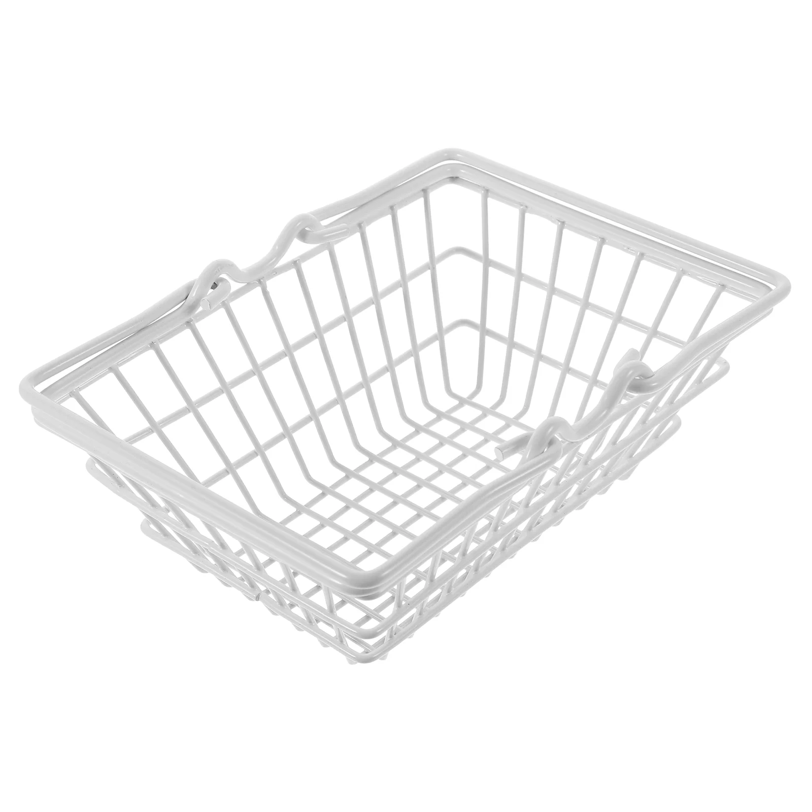 Shopping Basket Ties Storage Wire Table Grocery Groceries Small Handle Design Alloy Desk Organizer Mini Container Compact