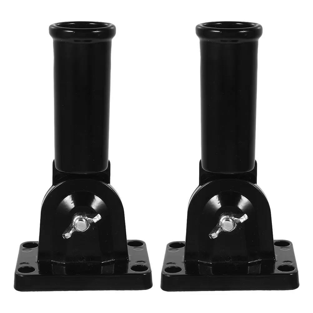 

2Pcs Outdoor Wall Mounted Flagpole Holder Black Adjustable Angle Flag Pole Bracket for Home School Community Garden Display