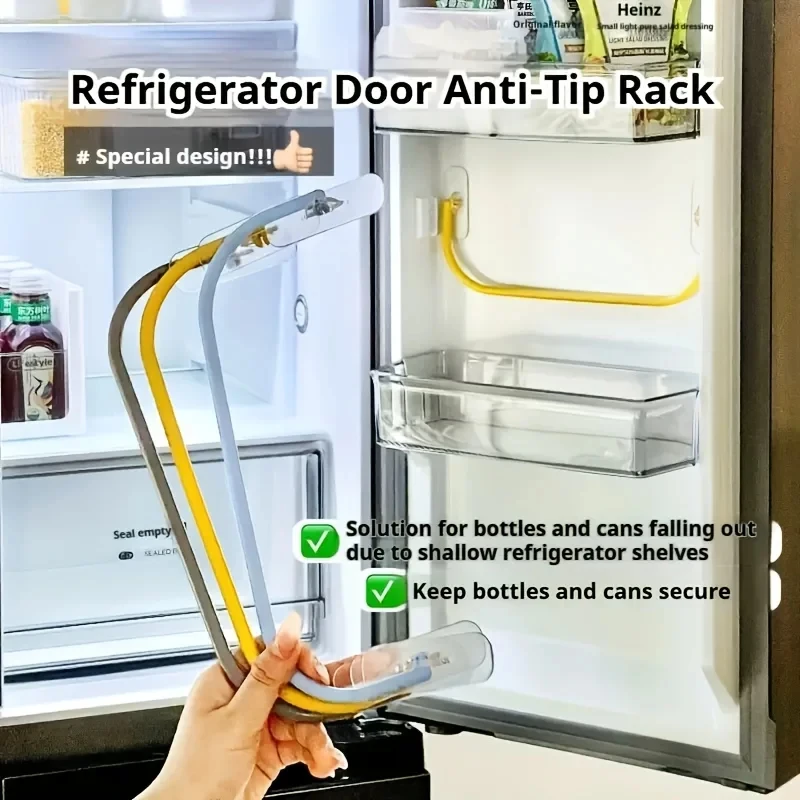 3er-Set RV-Kühlschrank-Stabilisierungsstangen – Hochbelastbare Türstützen mit Klebestreifen, Kühlschrank-Organizer für Wohnmobile/Camper/Camping
