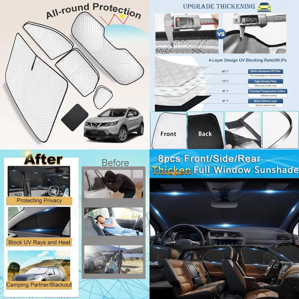 

Custom Fit Window Sunshades for 2017-2024 Nissan Rogue Sport, UV Block, Blackout Privacy, Camping Outdoor Accessories