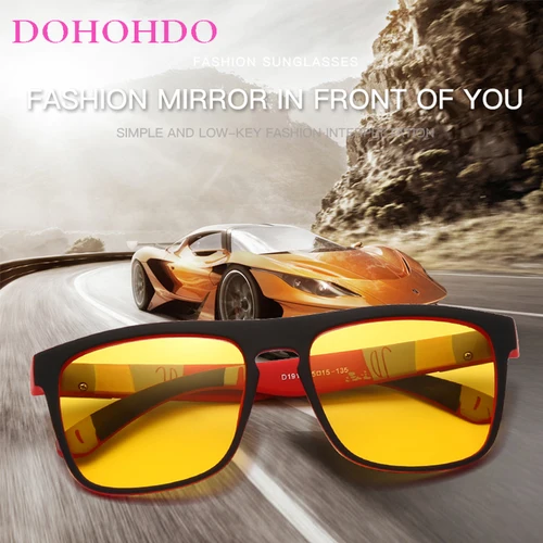 Imagen 2 del producto DOHOHDO, gafas de visión nocturna para hombres, gafas de sol polarizadas para mujeres, lentes amarillos, gafas antideslumbrantes, gafas de sol de conducción nocturna, gafas UV400