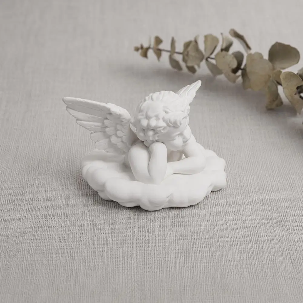 Matte White Home Decor Durable 3d Printed Decor Little Angel Statue Figurine 3d Printed Desktop Ornament Matte White for Home