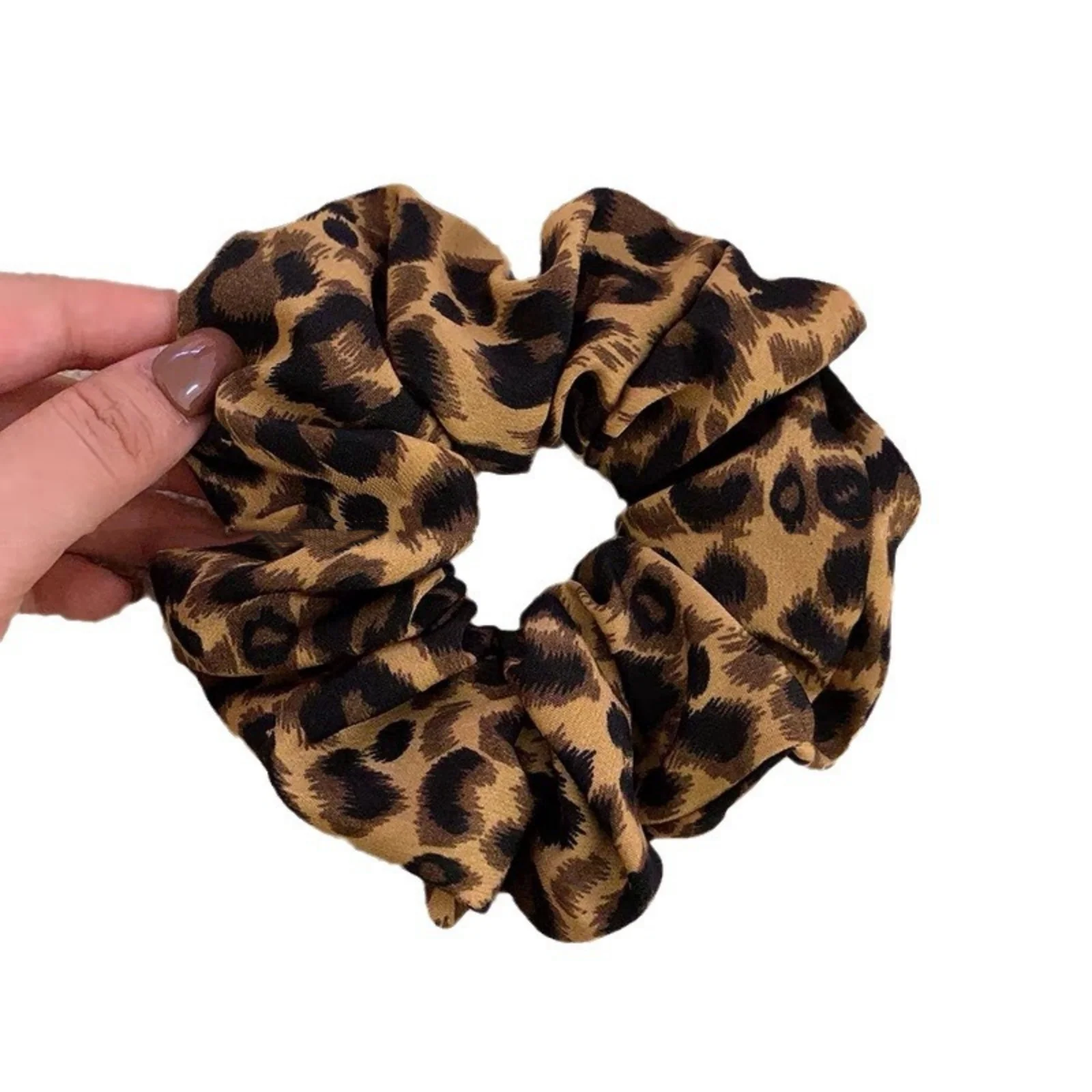 1PC Leopard Print Large Intestine Hair Ring New Sweet Cool Hottie Y2k Millennial Wind Marble Hair Jewelry Headwear view 5