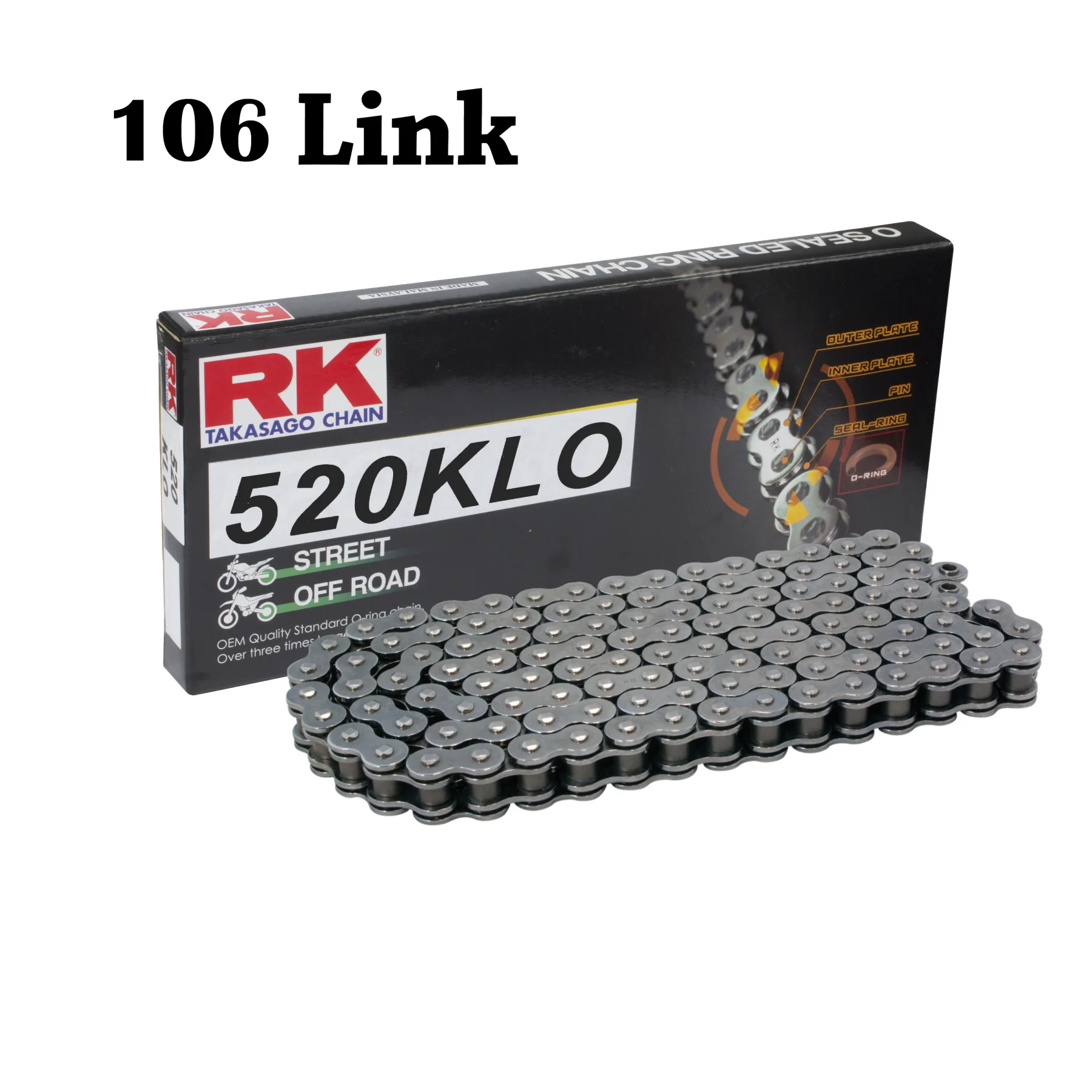 RK Motorcycle Chain O-Ring 520 KLO 106 L for Yamaha XT 600 EH/ EN (1990-2004)