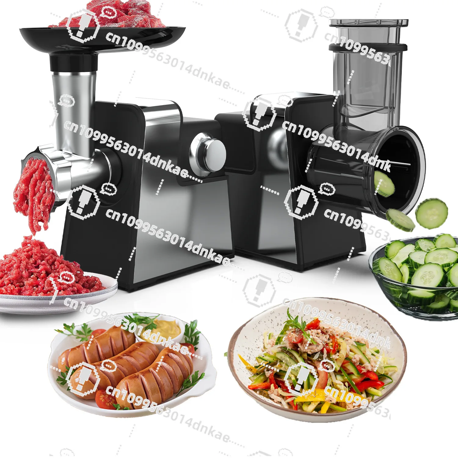 Cross-border Double-speed Speed Regulation Household Electric Multi-functional Vegetable Cutter Meat Grinder Sausage Meat