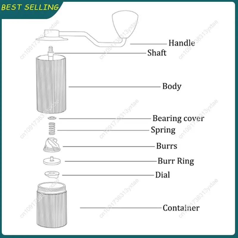 

N09R-Coffee Milling Machine Manual Coffee Grinder 304 Stainless Steel Burr Grinders Mill Kitchen Tool