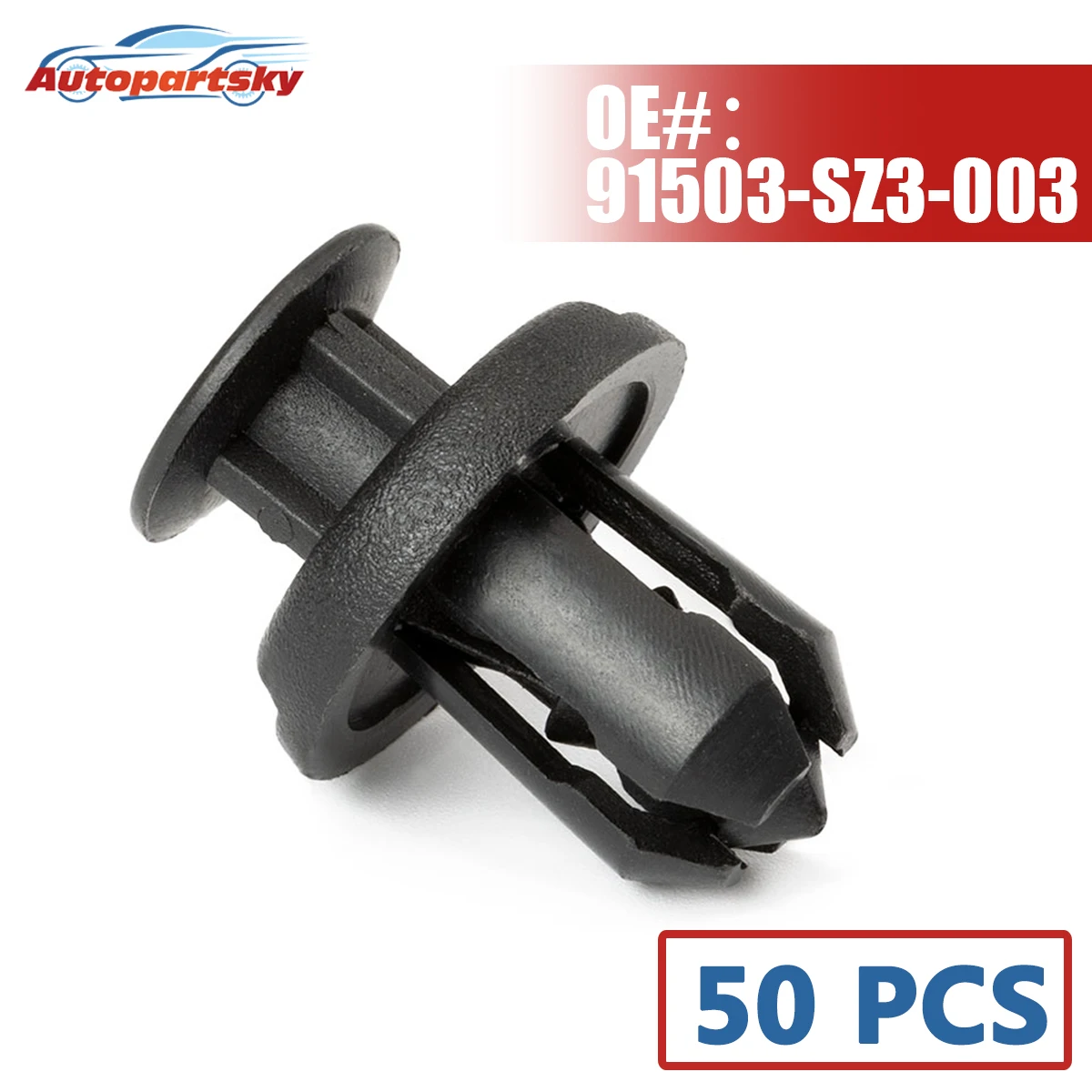 

50PCS OEM # 91503-SZ3-003 91503SZ3003 Nylon Bumper Push Fastener Rivet Clips Screw for Honda Accord Civic CR-V Pilot for Acura