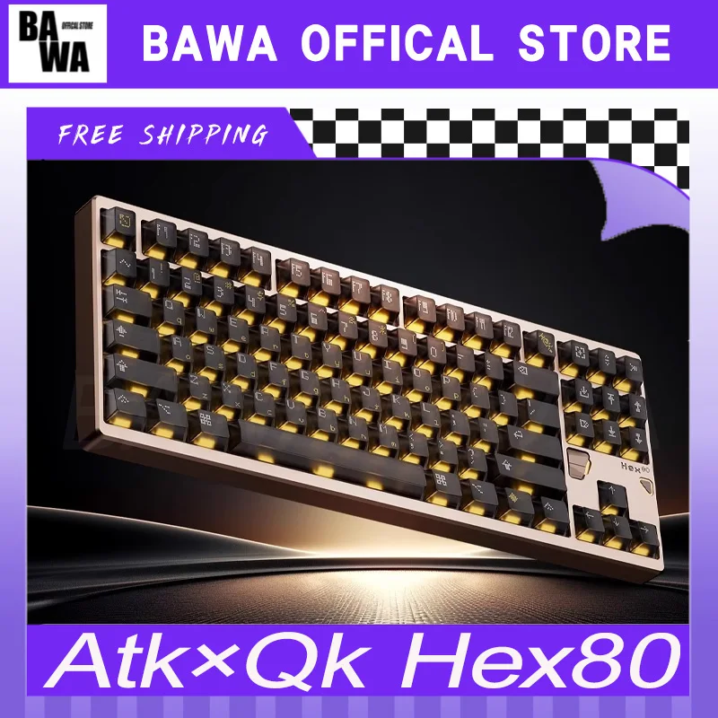 

Atk×Qk Hex80 Совместная клавиатура с магнитной осью Беспроводная RGB Индивидуальная прокладка 8k Клавиатура Корпус с ЧПУ Аксессуары для киберспорта и геймеров