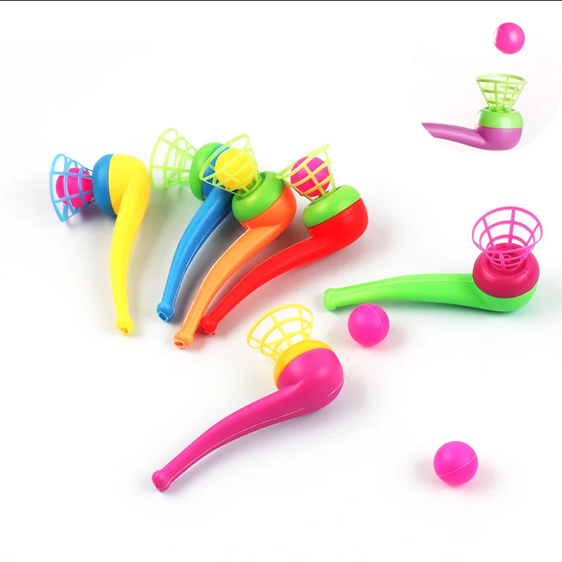 

2PCS Tobacco Pipe Blow Ball Balance Board Games For Children Blow Ball Games Family Kids Funny Toy Color Random