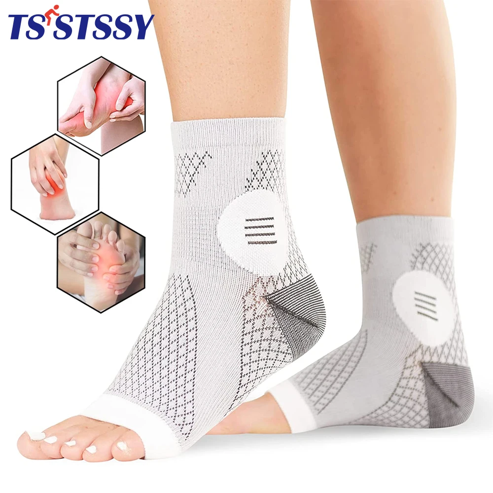 

1Pair Ankle Brace Plantar Fasciitis Socks Men Women Neuropathy Compression Ankle Socks Foot Arch Support Socks Heel Spur Relief,