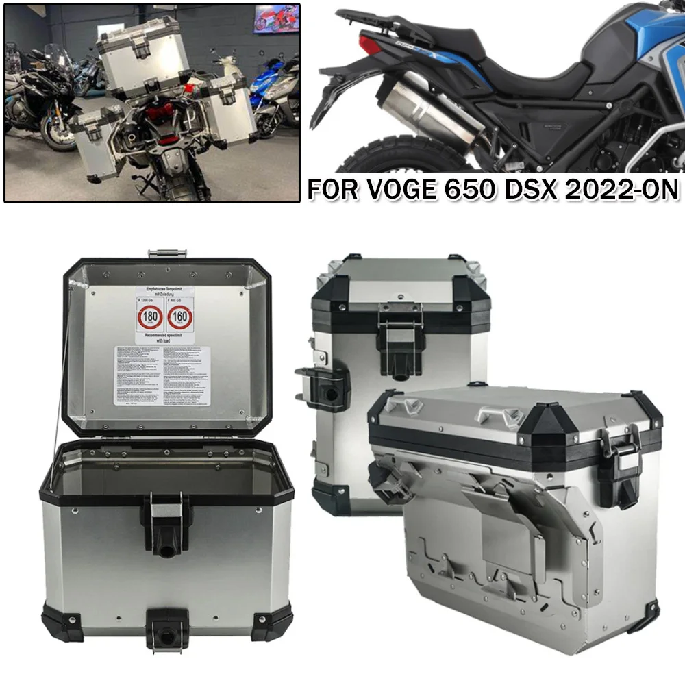 

For VOGE 650 DS 2022 2023 Motorcycle Aluminum Luggage Box Stainless Steel Rack Top Case Tail Trunk Panniers Saddlebag Bracket