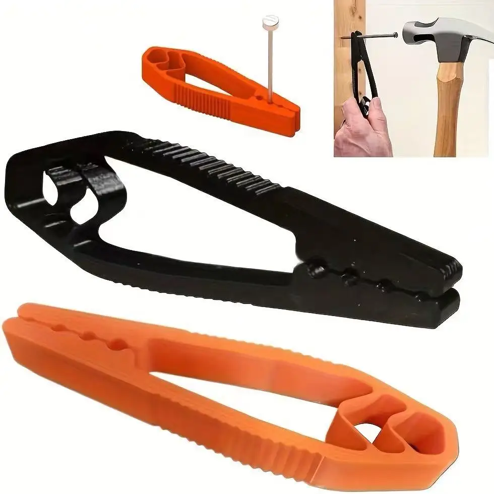2pcsPortable Nail Fixer Tool Woodworking Nail Fixer Plastic Sliding Joint Pliers Protect Fingers for Maintenance and Woodworking