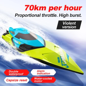 70KM/H high speed racing boat oversized RC speedboat remote control ship Capsize reset water game children's toys birthday gifts