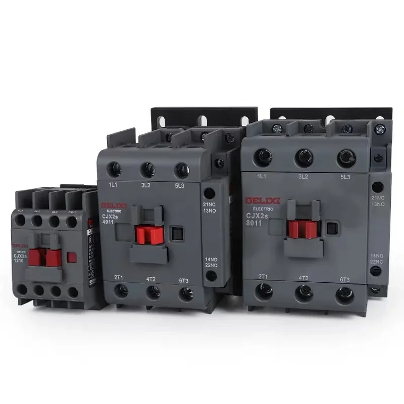 CJX2s-8011 AC Contactor DELIXI 80A 3 Poles NO NC Coil Voltage 24V 36V 110V 220V 380V 50Hz Din Rail Mounted