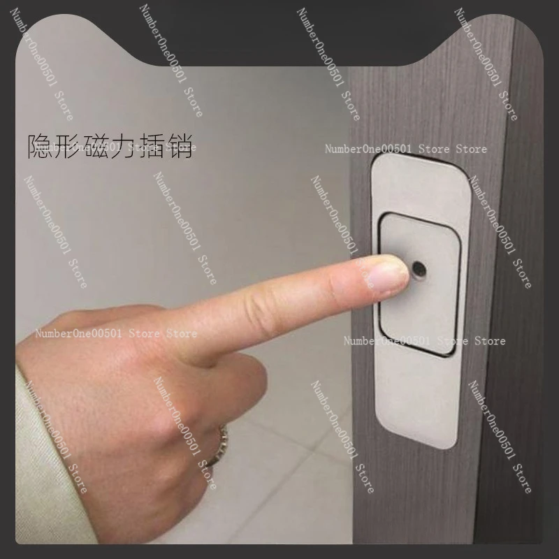 Invisible Magnetic Bolt Auto Lock Flip Latch for Wooden Folding Double Interior Door