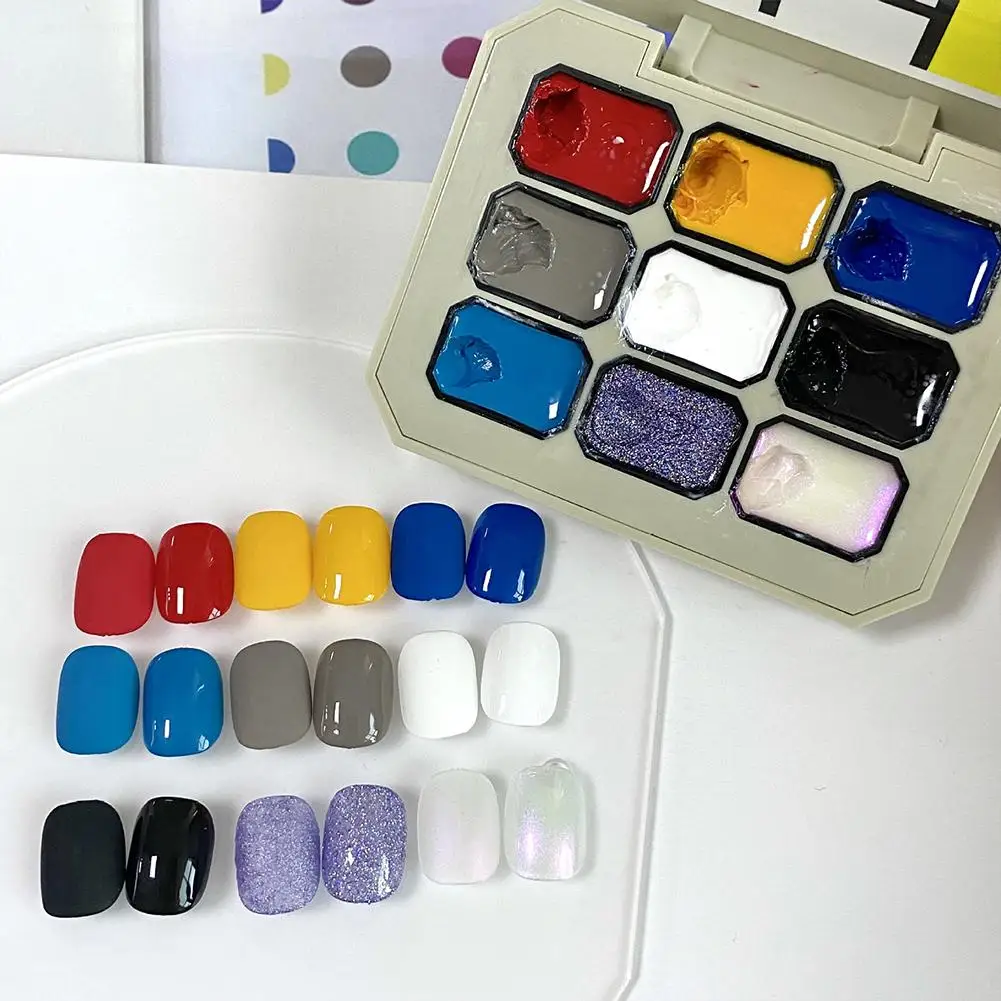 Palette de Gel pour ongles, 9 couleurs, peinture de boue, couleur printemps-été pour Nail Art, Design Semi-Permanent, vernis Gel UV à tremper X6E6