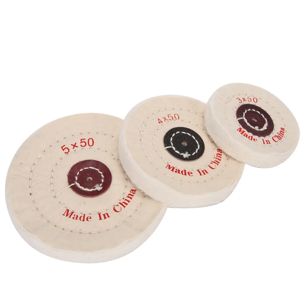 

3Pcs Durable Cloth Cloth Polishing Wheels 75mm/100mm/125mm White Jade Polishing Discs Beads Polishing Accessories Jewelry Making