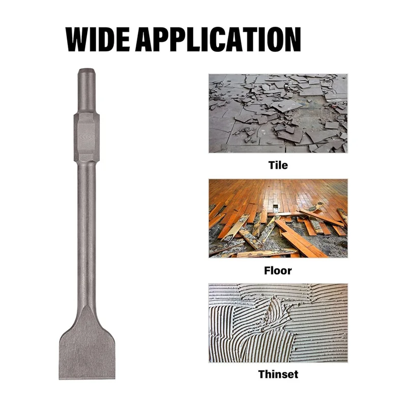 -A95Z 1-3/16 Inch Hex Scaling Chisel, 3 X 16 In. Steel Scraping Chisel Tile Removal Bit For Electric Demolition Jack Hammer