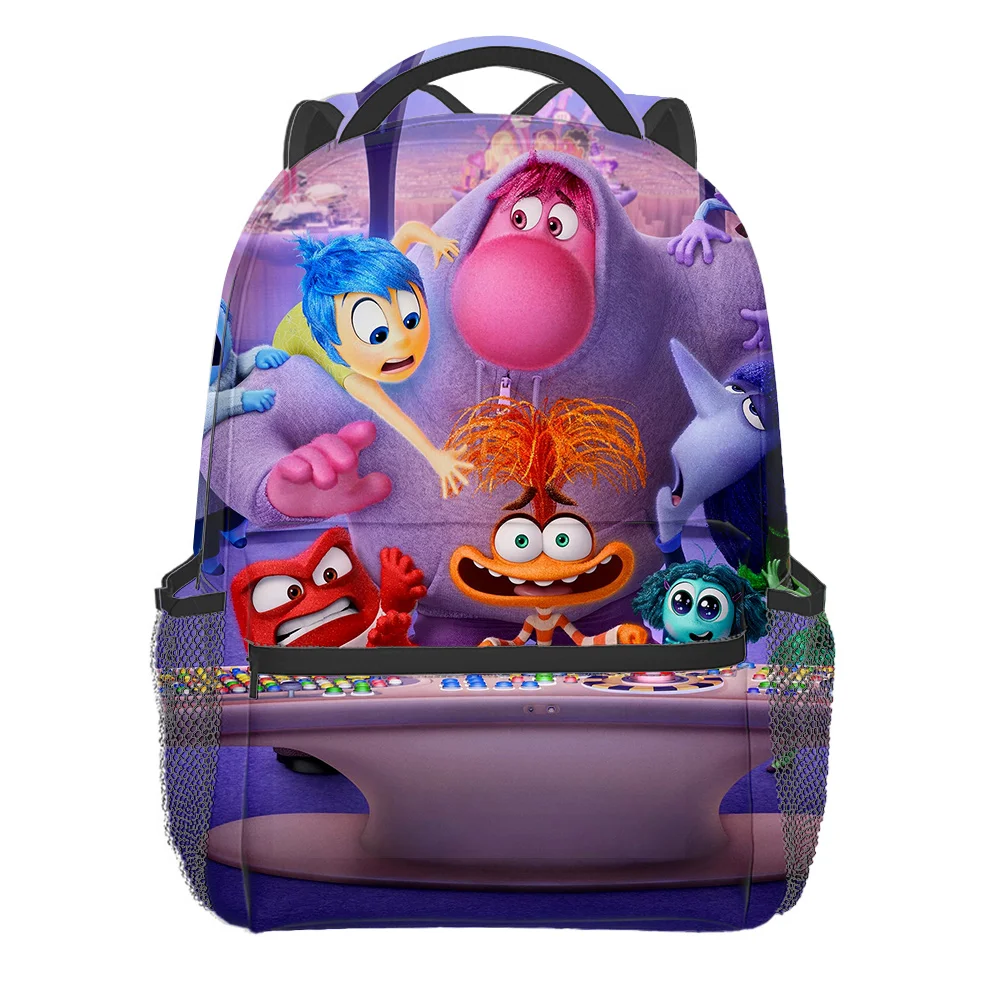 Inside Out 2 Disney Backpack Cartoon Full Printing Schoolbag Student Supplies Rucksack Gift Boys Girls Knapsack Children Outdoor