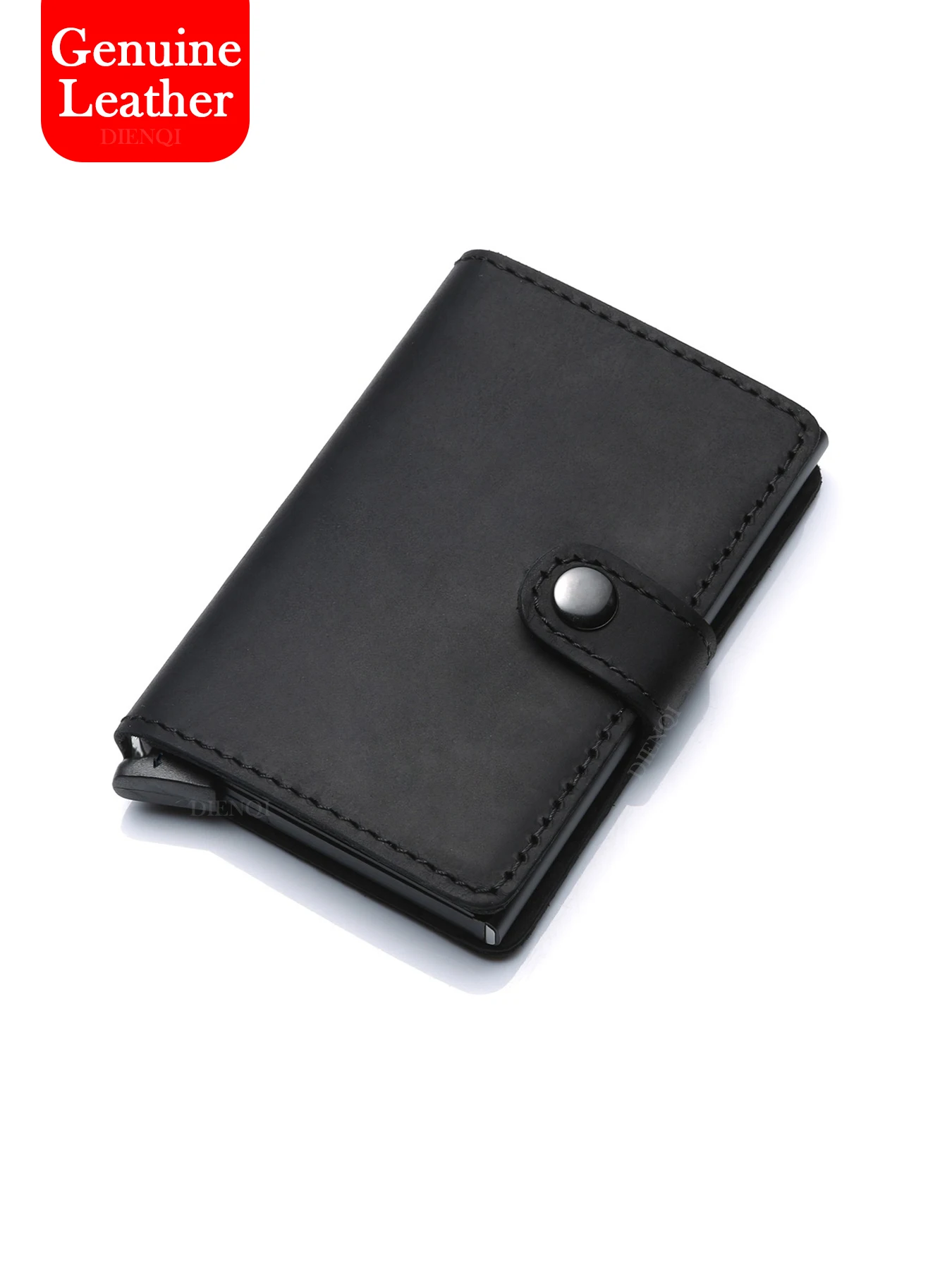 

Мужской кошелек из натуральной кожи с выдвижным держателем для карт, из кожи Crazy Horse, с защитой от RFID, винтажный, минималистичный, для банковских карт