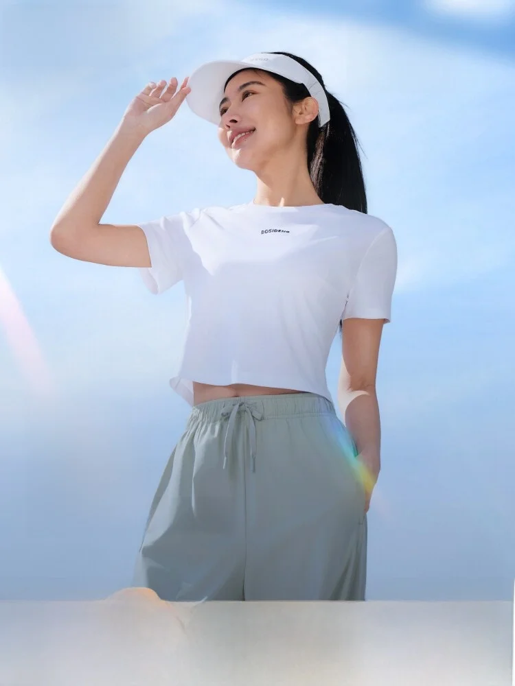 

Bosideng Summer New Outdoor Versatile Fashion Basic Sport T-shirt Women Short Sleeve round Neck Base Shirt Casual Style Memor...