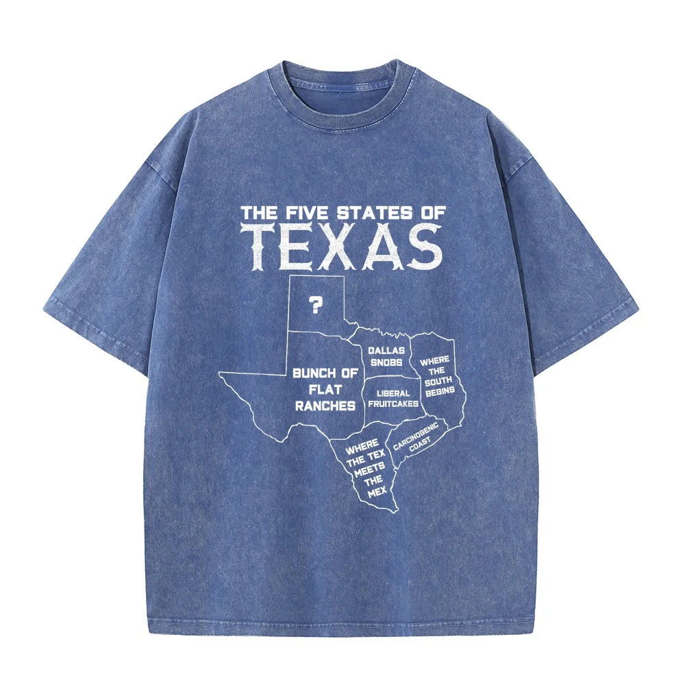 Camiseta de manga corta para hombre, camiseta con mapas retro de los cinco estados de Texas, Dallas, Houston, Austin, camiseta personalizada de la talla S a 5xl, camiseta gráfica genial