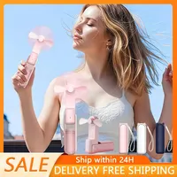 Mini Handheld Fan Foldable Small Pocket Fan USB Rechargeable 2000mAh Portable Hand Held Travel Fan Eyelash Air Cooling Hand Fan