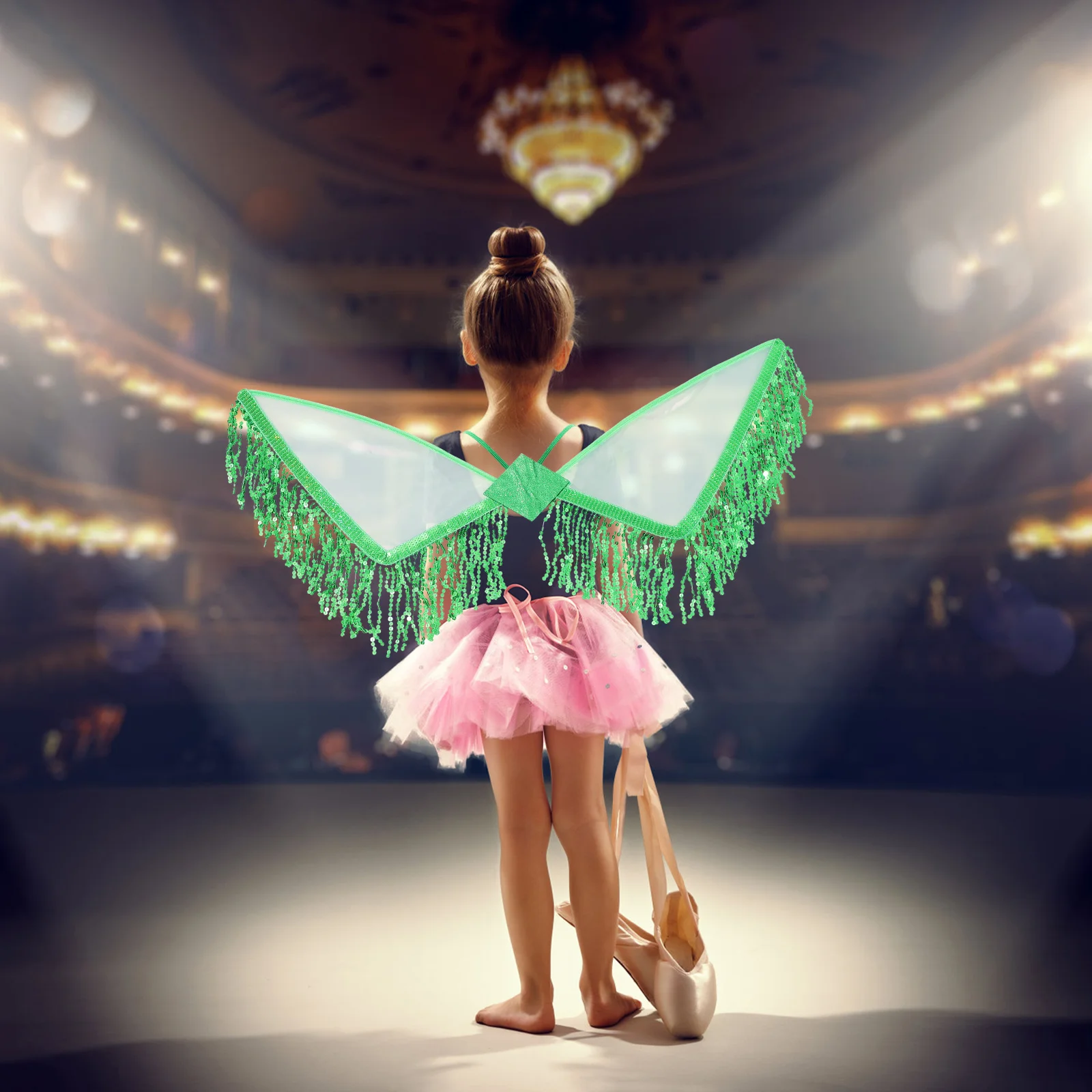 Kwastje Wing Prop Lichtgewicht Pailletten Cosplay Kostuum Voor Volwassenen Meisjes Halloween Party Dansvoorstelling Rollenspel