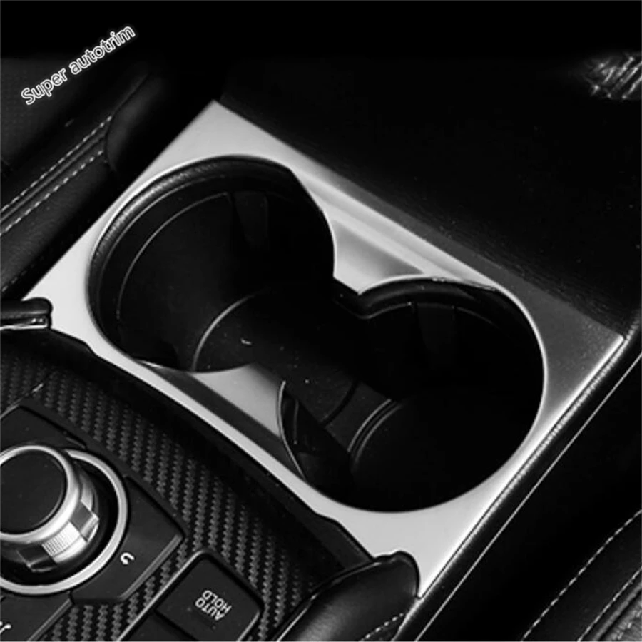 Front Central Control Gear Shift Water Cup Holder Panel Cover Trim For Mazda CX-5 CX5 2017 - 2024 Stainless Steel Accessories