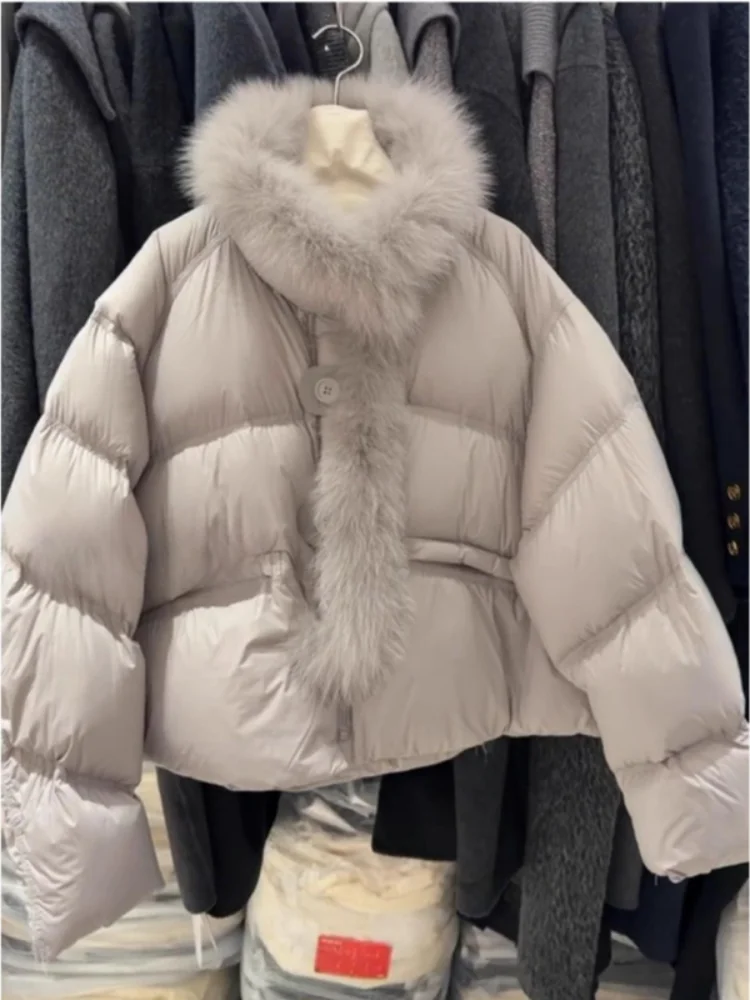 

plus Size ort Thiened Warm Coat Women's Cotton Jaet Winter 2026 New Sle Large Fur Collar Ele Feel Outerwear