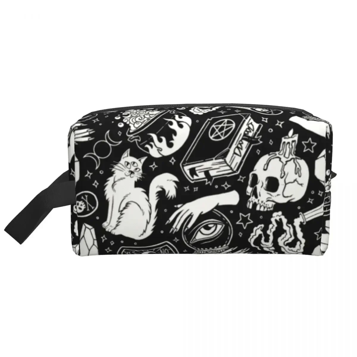 

Witchy Pattern Cosmetic Bag Witch Occult Supernatural Witchy Vibes Pagan Crystals Toiletry Makeup Organizer Beauty Storage