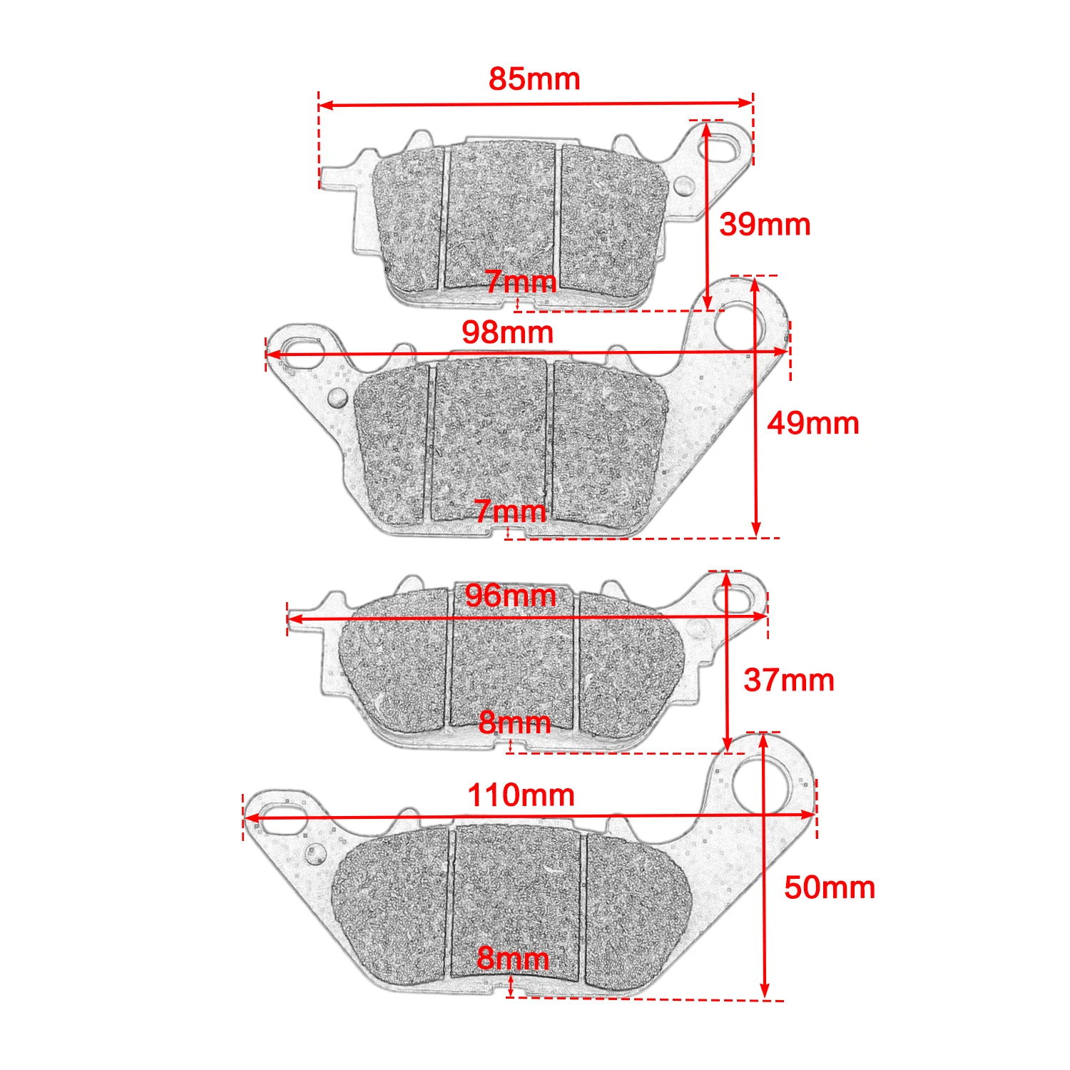 For Yamaha NMAX 125 ABS 2016-2023 NMAX155 N MAX 155 ABS 2017-2024 2019 Front Rear Motorcycle Brake Pads Kit Replace Accessories 6